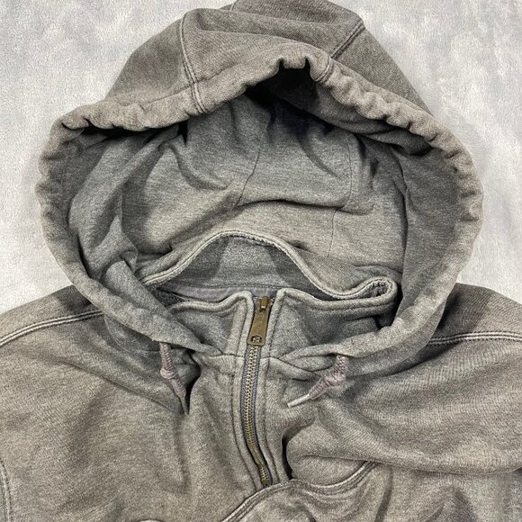 Distressed‎ Carhartt 1/4 Quarter Zip Gray Hoodie Mens Size XL Tall Fading Stains - Picture 12 of 12